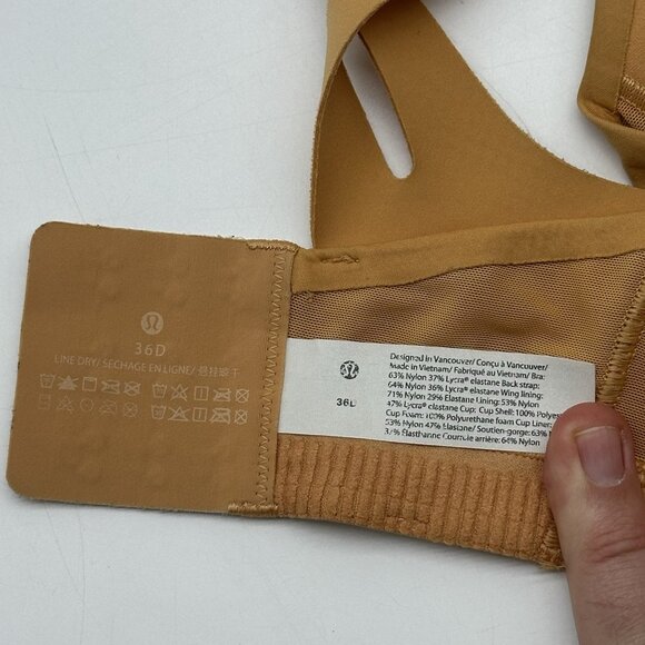 Lululemon AirSupport Women's Size 36D Warm Apricot Orange Running Sports Bra - Picture 6 of 8